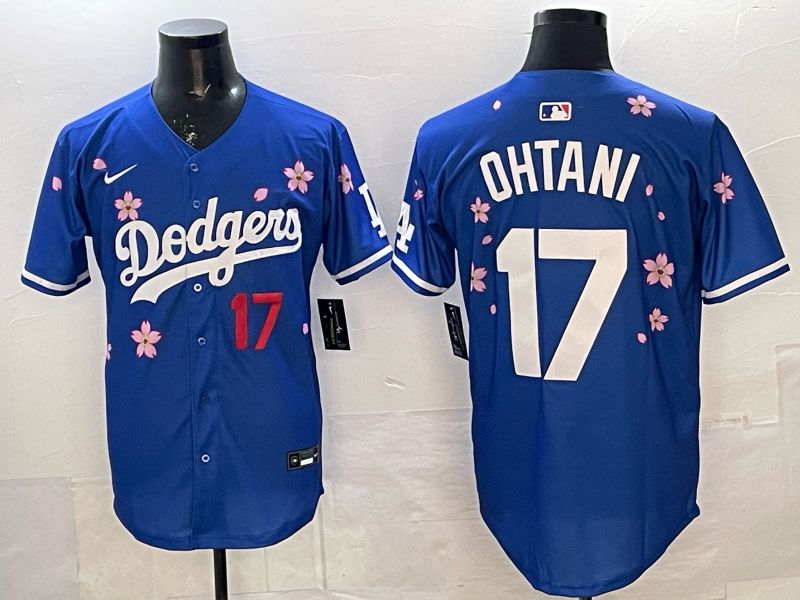 Men Nike 2026 Los Angeles Dodgers #17 Ohtani Blue Sakura Edition Game MLB Jersey 057->los angeles dodgers->MLB Jersey
